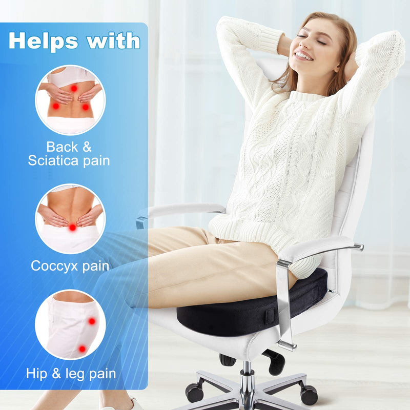 WAOAW Seat Cushion, Office Chair Cushions Butt Pillow for Long Sitting, Memory Foam Chair Pad for Back, Coccyx, Tailbone Pain Relief