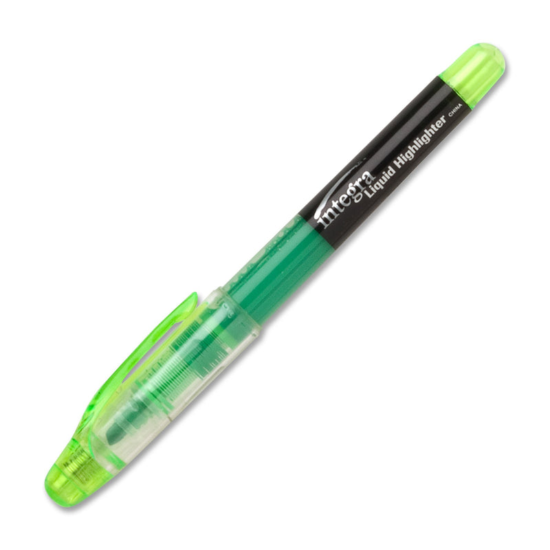 Integra Liquid Ink Highlighter, Chisel Tip, Fade Resistant, Fluorescent Green (ITA33314)