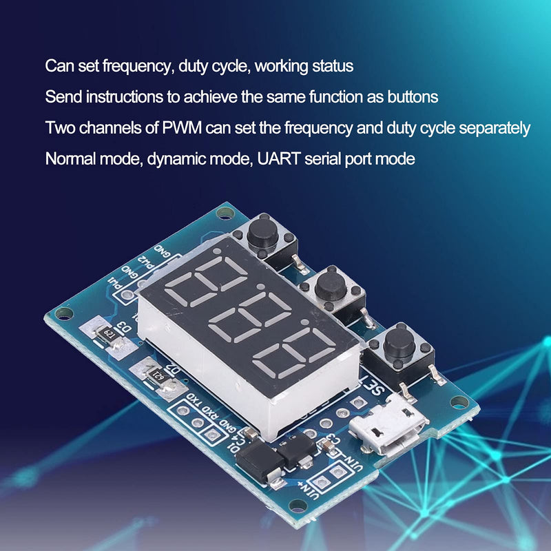 PWM Generator 2 Channel Adjustable PWM Pulse Frequency Duty Cycle Module Pulse Generator 1HZ-150KHZ