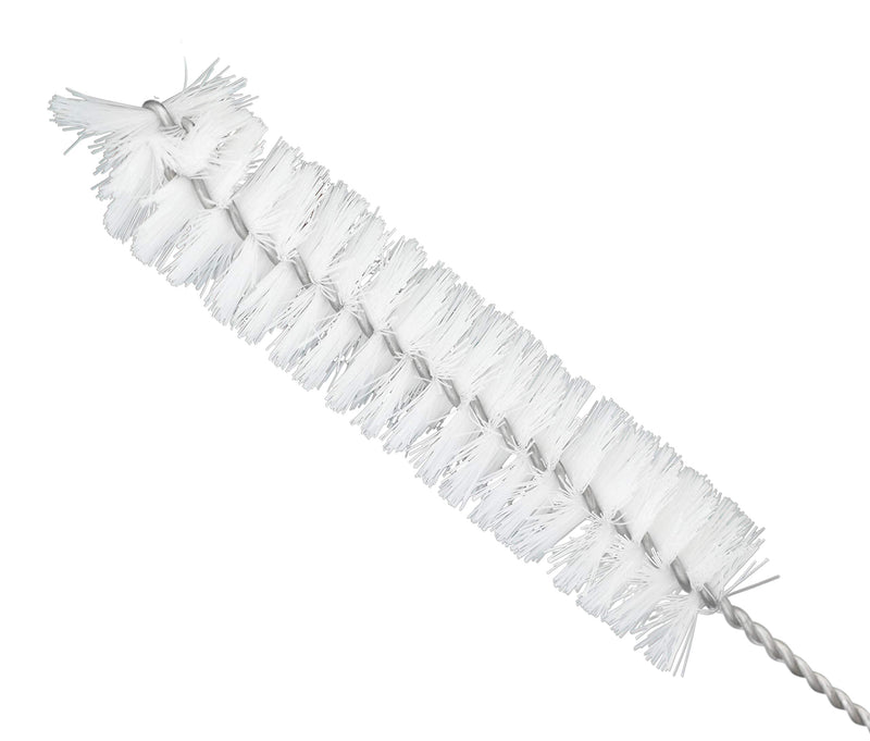 12PK Bristle Cleaning Brushes with Fan-Shaped Ends, 9" - Twisted Stainless Steel Wire Handle - Ideal for 0.6" - 0.8" Diameter Tubes, Bottles, Flasks, Cylinders, Jars, Vases, Cups - Eisco Labs