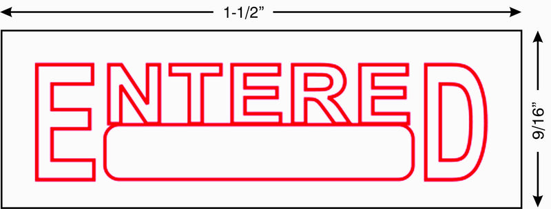 Imprint 360 AS-IMP1008 - Entered w/Signature Box, Heavy Duty Commerical Quality Self-Inking Rubber Stamp, Red Ink, 9/16" x 1-1/2" Impression Size, Laser Engraved for Clean, Precise Imprints