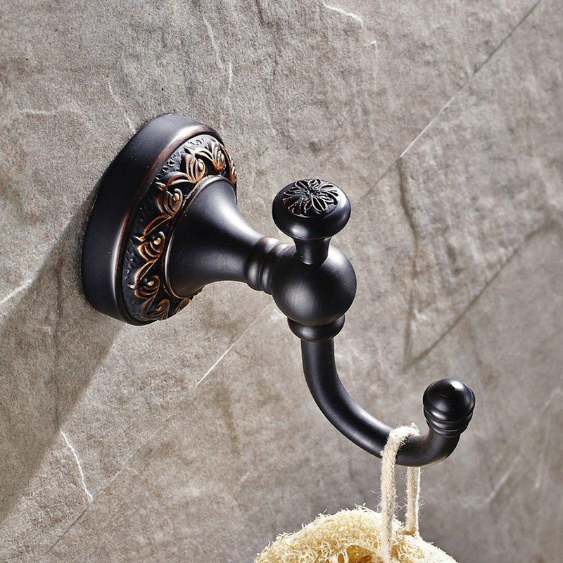 Leyden Hooks in Oil Rubbed Bronze, Brass Towel Robe Hooks Antique for Bathroom Cloakroom Kitchen ORB