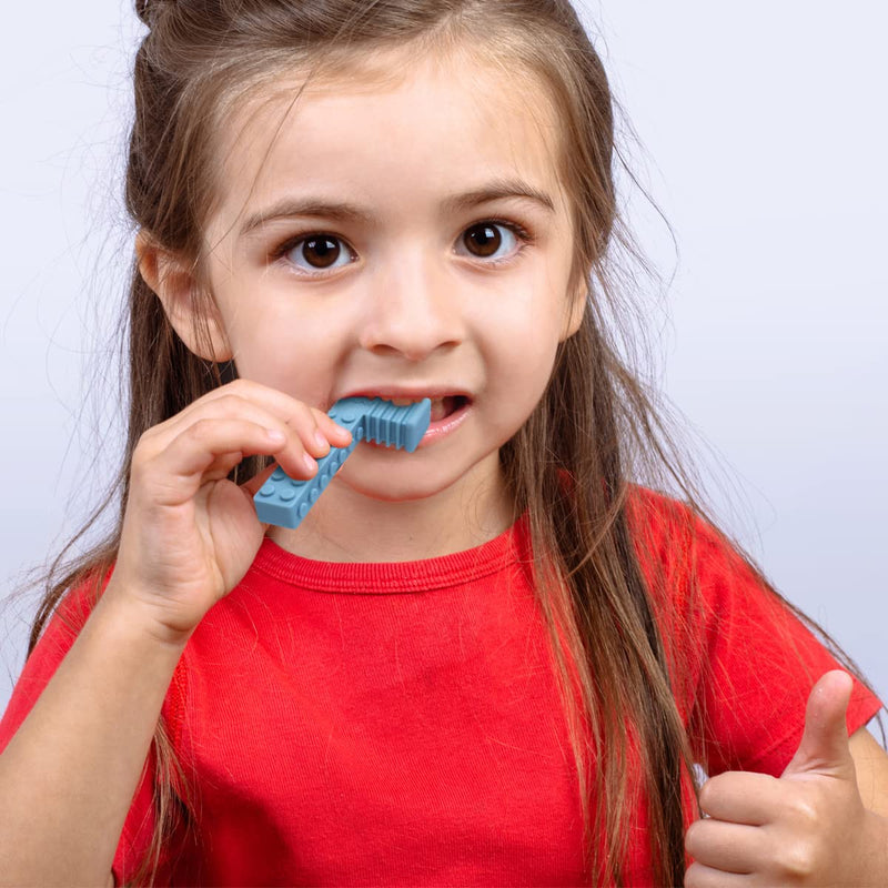Sensory Chew Toys for Autistic Children (0-12 Years Old), Teething, Oral Motor Stimulation, ADHD, SPD - Silicone Teether Toys for Kids with 3 Unique Textures (2Pack)