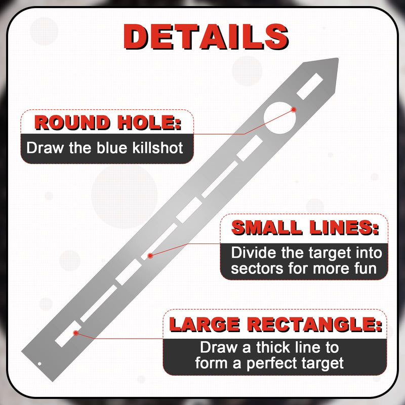 Axe Throwing Target Template Stencil, 3 Pieces Standard Markers and Axe Sharpening Stone Multi Purpose Whetstone Blade Sharpener for Drawing Axe Throwing Target Template