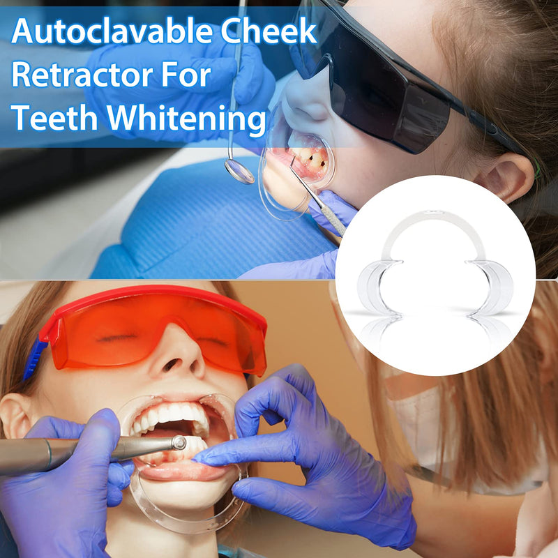 EZGO 20 Pieces (Size M) C-Shape Teeth Whitening Cheek Retractor, Autoclavable Dental Mouth Opener, Disposable Dental Lip Cheek Retractor for Mouthguard Challenge Game