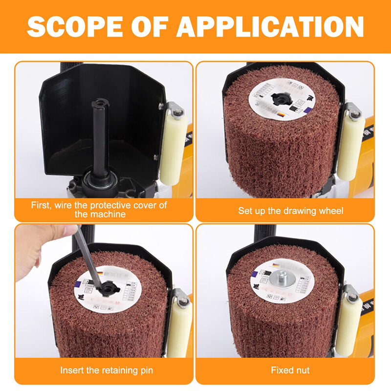 Nylon brush: 60 grit sanding brush, polishing brush, sanding roller brush, sanding sleeves for sanding roller, sanding machine, brush sander, satin roller, nylon brush, sanding attachments for polishing