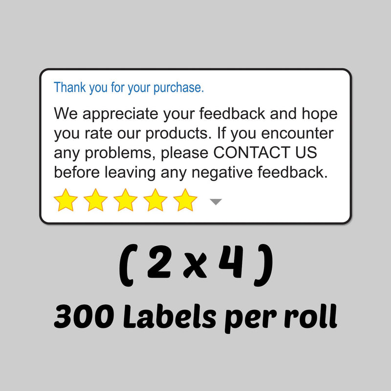 2 x 4 Inch Rectangle - Thank You for Your Purchase Amazon Ebay Thank You for Your Purchase Feedback Stickers by Tuco Deals (2 Rolls Per Pack) 2 Rolls