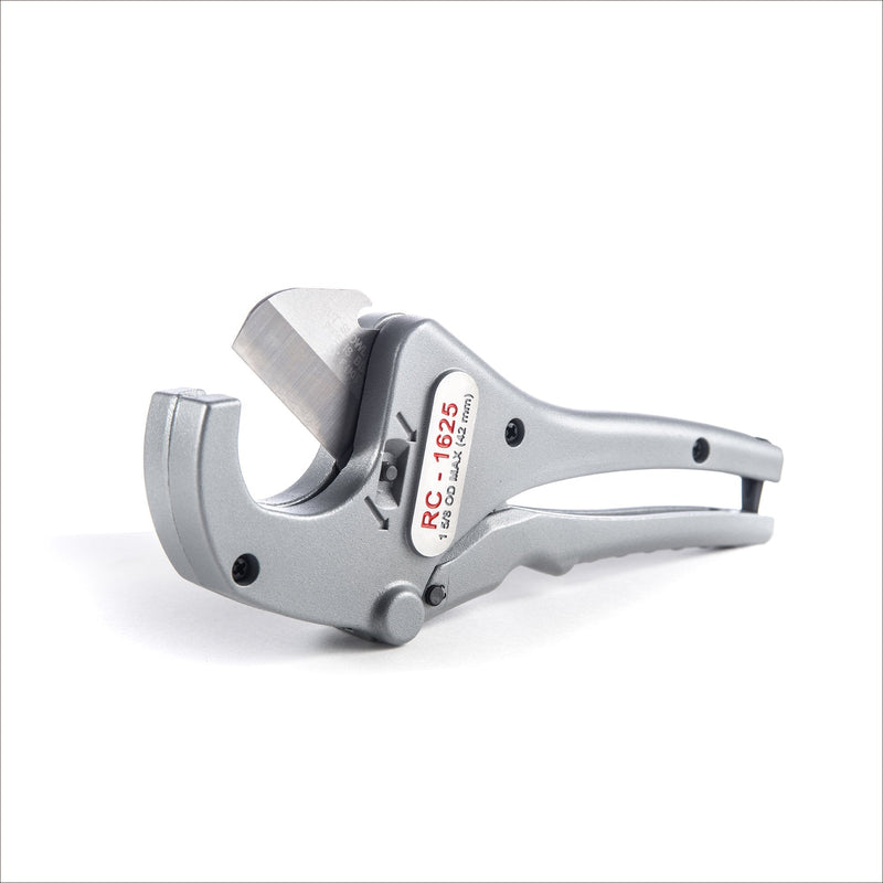 RIDGID 23498 Model RC-1625 Ratcheting Plastic Pipe and Tubing Cutter, 1/8-inch to 1-5/8-inch Pipe Cutter