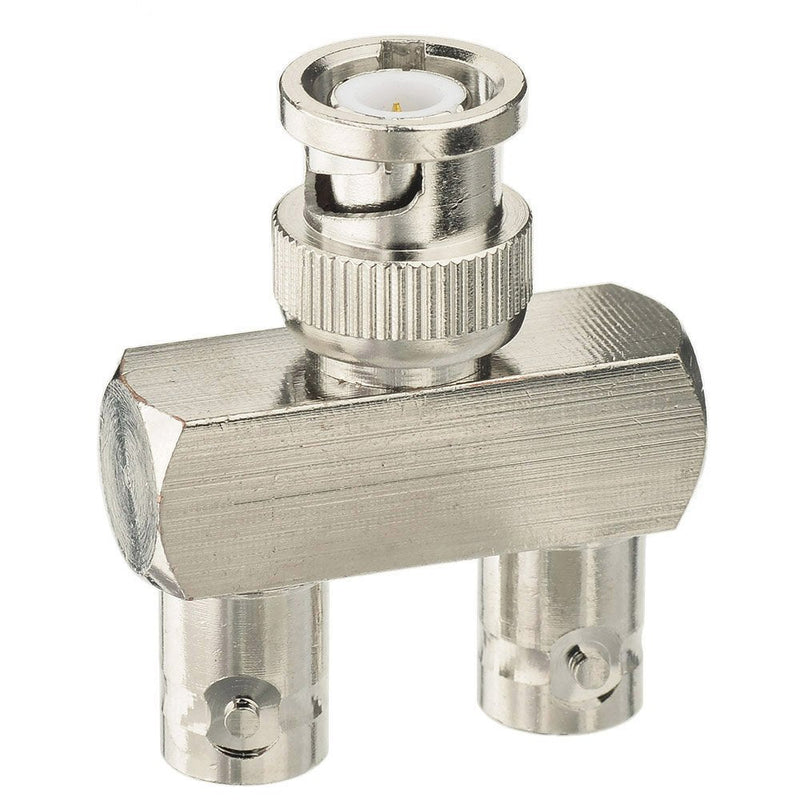 Eightwood BNC Splitter Adapter BNC Male to Dual BNC Female Tee Type 3 Way Audio RF Coax Connector