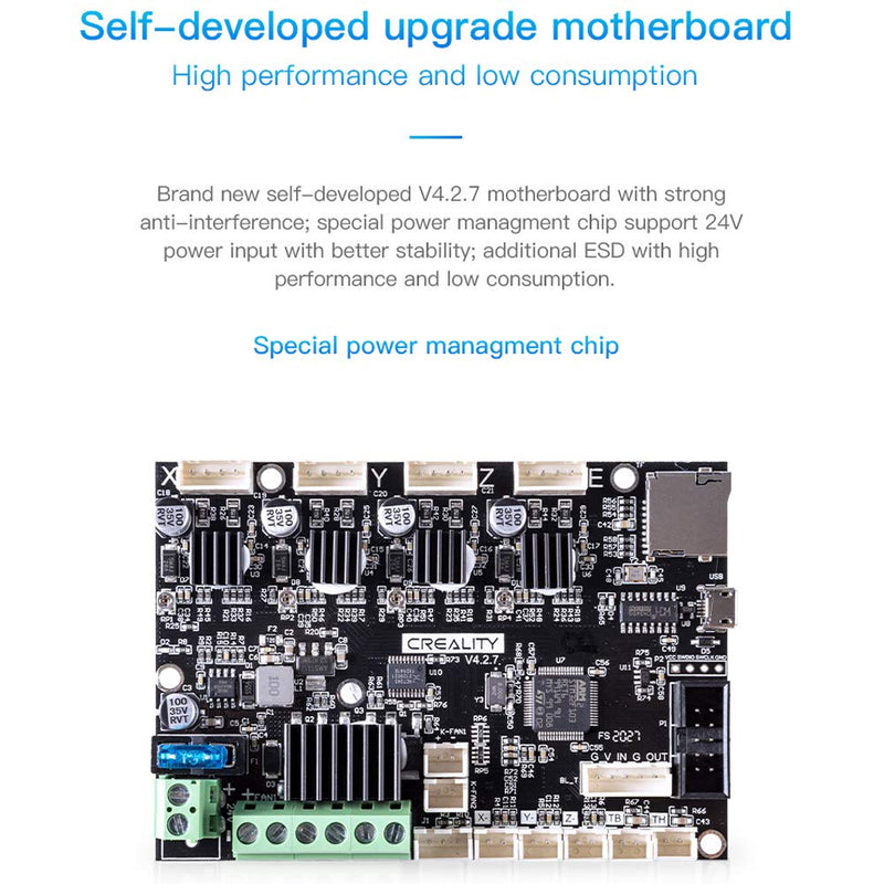 Creality Official New Upgrade Silent Motherboard Ender 3 Pro Mainboard V4.2.7 with TMC2225 Driver Marlin 2.0.1 for Ender 3 V2 Ender 5 3D Printer (with Ender 3Pro firmware)