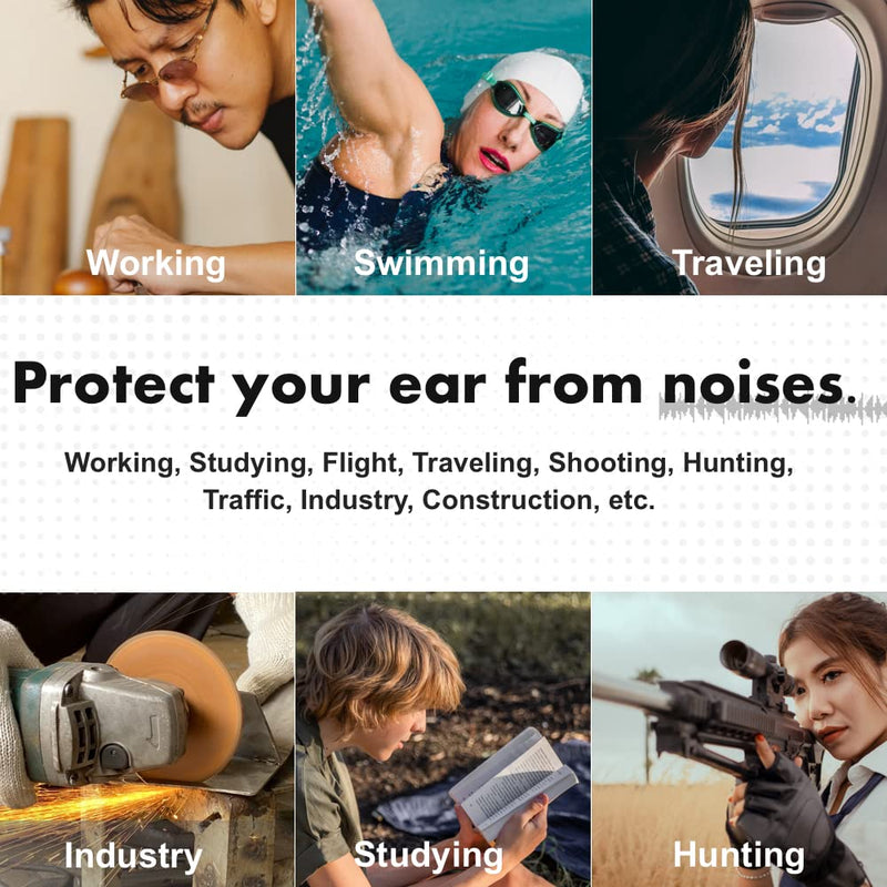 Ear Plugs for Sleeping, Acousdea Reusable Moldable Silicone Ear Plugs, Waterproof, Suitable for Snoring, Swimming, Working, Studying, Noise Cancelling up to 40 dBSPL, Blue with Carry Case, 3 Pairs Pretty Blue