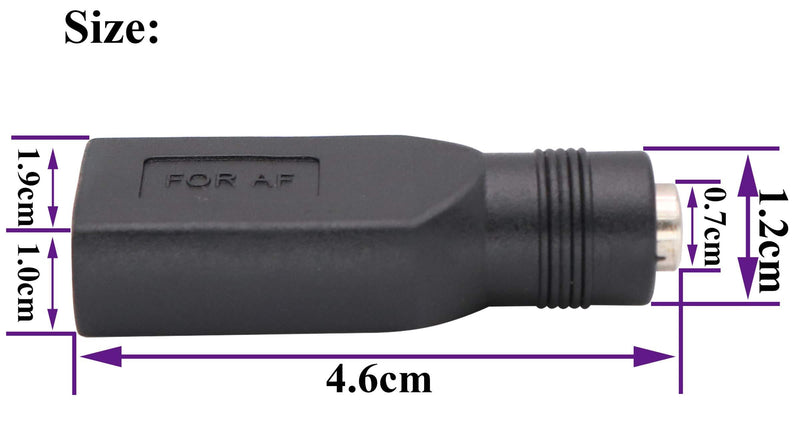 AAOTOKK USB 2.0 A Female to DC 5.5x2.1mm DC Connector Charge Barrel Jack Power Adapter USB 5V Connector, (Max 2.5 Ampere Power Adapter) for DC or USB Charging Device (2Pack-USB A) USB A