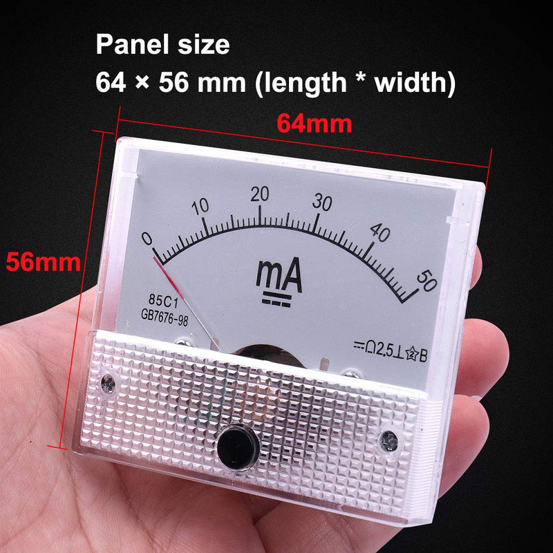 ATOPLEE 1pc DC 0-50mA 85C1 Amperemeter Analog AMP Current Panel Meter Ammeter Gauge