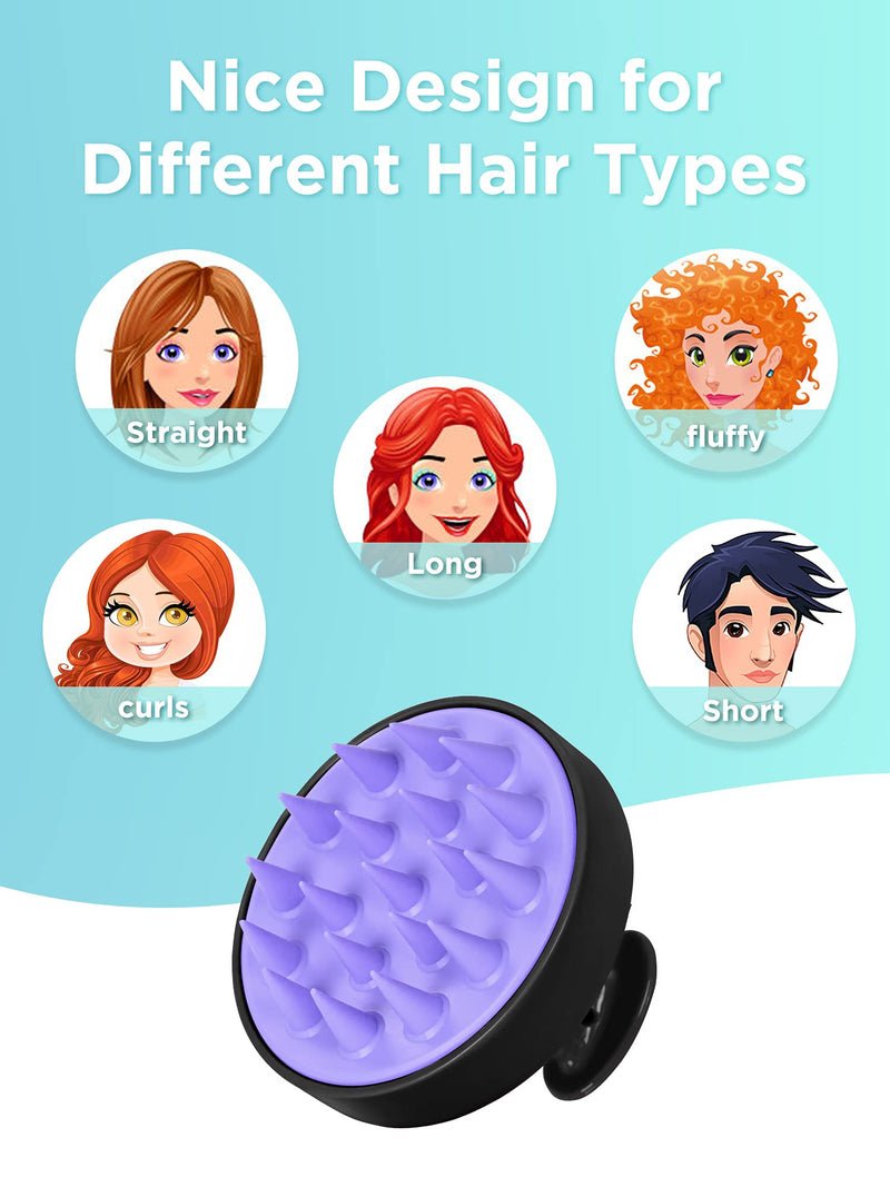 Hair Shampoo Brush, HEETA Scalp Care Hair Brush with Soft Silicone Scalp Massager (Black) Black