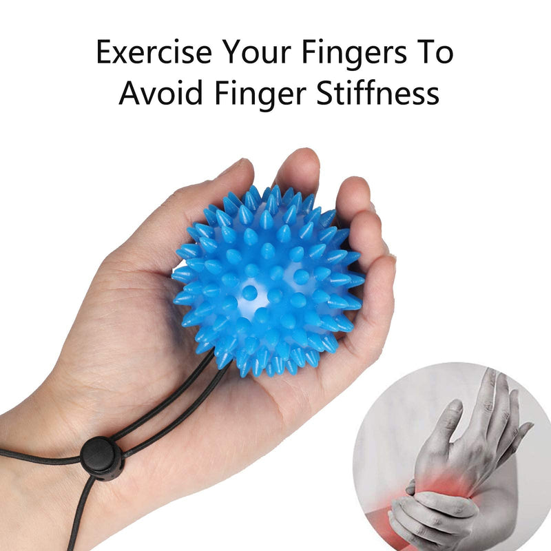 Hand balls for exercise and physical therapy (2 Pack) - Adjustable Wrist Strap to Prevent Falling - for Kids, Elderly and Adults - 2 resistance levels stress relief ball Relieve Wrist & Thumb Pain
