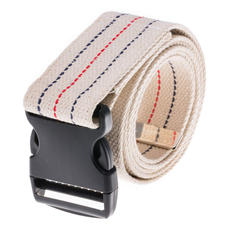 COW&COW Gait Belt 54inch - Transfer and Walking Assistance with Quick Release Buckle for Caregiver Nurse Therapist 2 inches(Beige) Beige With Stripes 54 Inch (Pack of 1)