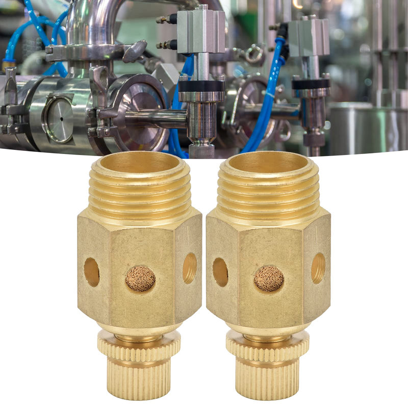 Pneumatic Silencer Brass Air Outlet Adjustable Throttle Silencer 1/2 Inch Good Resistance 30 DB Silencer 1/2 Inch Male Thread