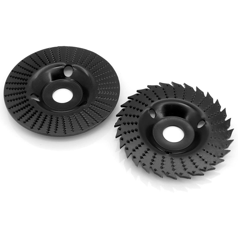 Yuhtech Pack of 2 sanding discs 125 mm for angle grinder, wood, sanding disc, wood cutter, rasp disc, angle grinder, wood cutter for angle grinder, polishing, carving, sanding