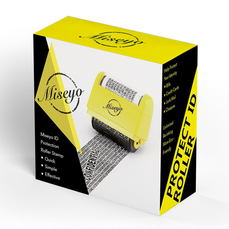 Miseyo Wide Roller Stamp Identity Theft Stamp 1.5 Inch Perfect for Privacy Protection - Yellow