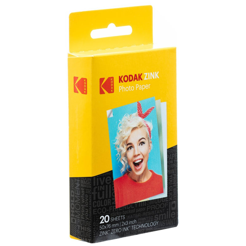 Kodak 2"x3" Premium Zink Photo Paper (20 Sheets) Compatible with Kodak Smile, Kodak Step, PRINTOMATIC 20 Pack Print Photo Paper