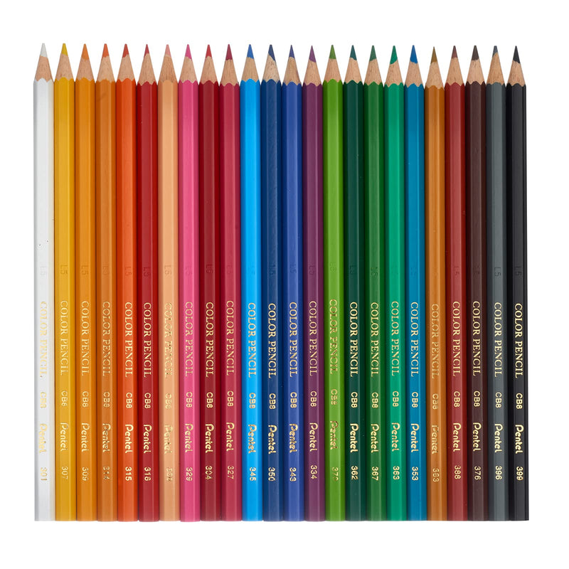 Pentel Arts Colouring Pencils CB8-24 - Assorted Colours (Pack of 24) Pack of 24