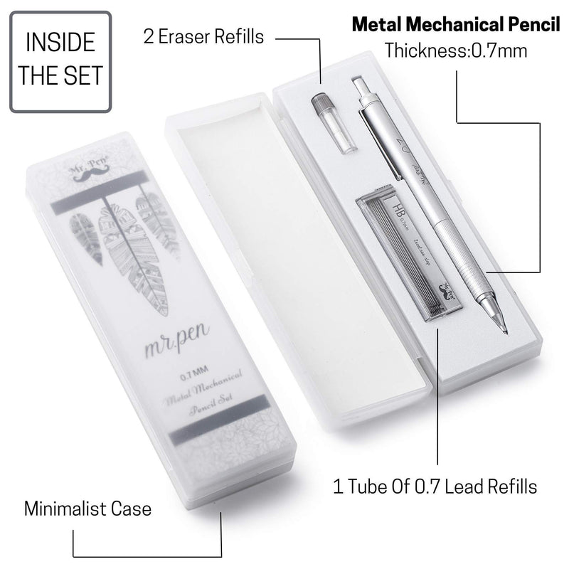 Mr. Pen- Mechanical Pencils 0.7, Metal Mechanical Pencils, Drawing Mechanical Pencils, Mechanical Pencils for Artists, Sketching Mechanical Pencils, Lead Pencil, Mechanical Drawing Pencils