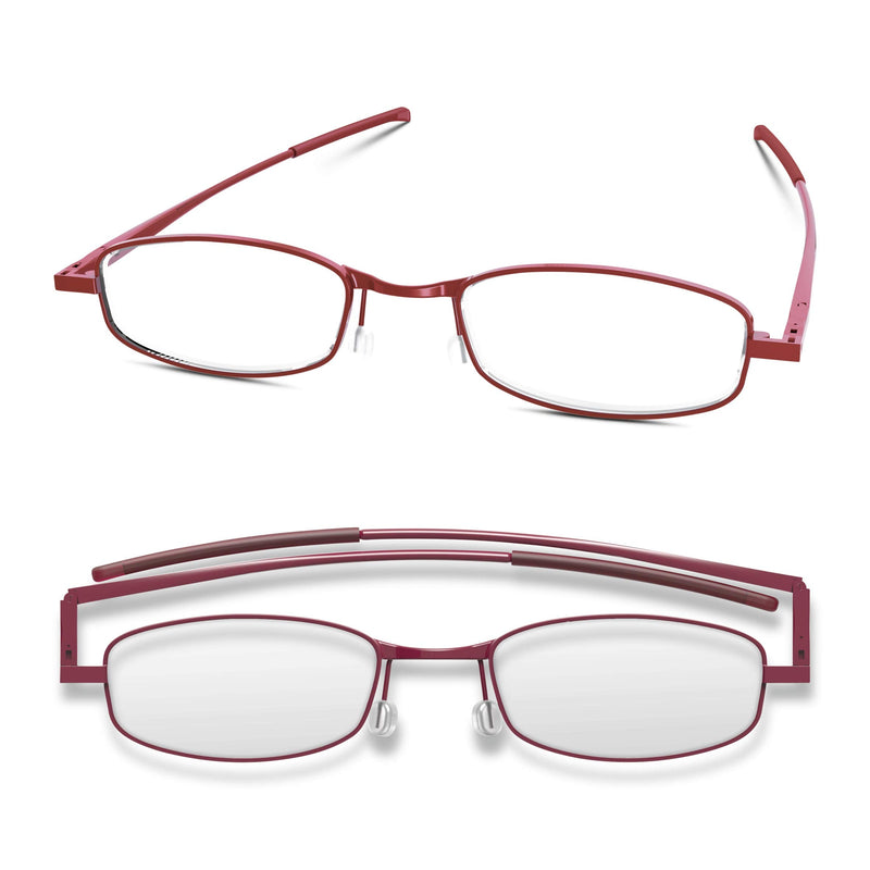 Compact Lenses Flat Folding-Reading Glasses-Port +3.0