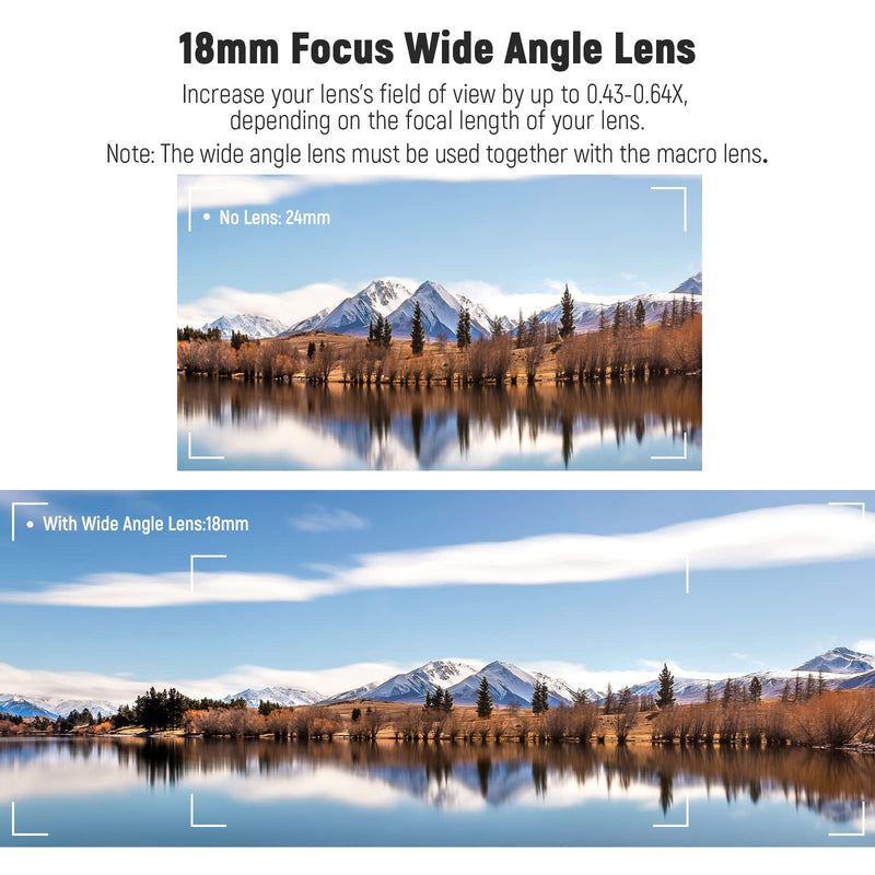 NEEWER 49mm 0.43X HD 2 in 1 Ultra Wide Angle & Macro Lens, 18mm Focus Compatible with Canon EOS Kiss M2 EOS RP EOS R10, Extra 40.5-49mm Adapter Ring Needed for Sony ZV-E10 A6400 A7 IV Nikon Z50, LS-20