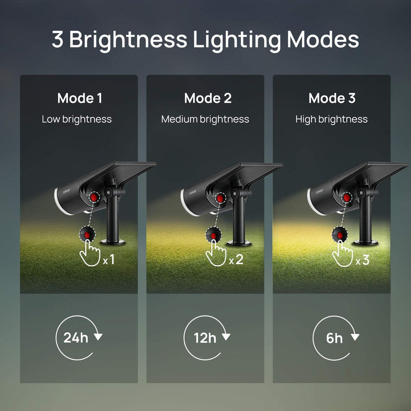 Linkind 2-Pack Dusk-to-Dawn Solar Landscape Spotlights, 16 LEDs 3000k Warm White, IP67 Waterproof Adjustable Solar Powered Wireless Outdoor Spot Lights for Yard Garden Driveway Porch Walkway 2 pack