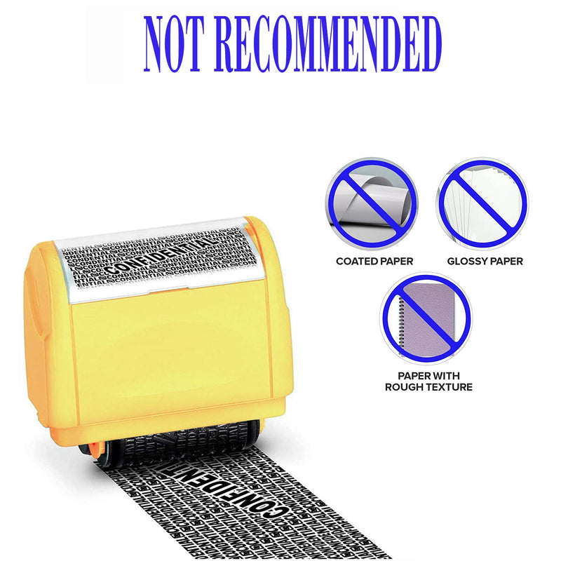 WAFJAMF Rolling Identity Theft Guard Stamp (ID Theft Roller Stamp)-Yellow Yellow