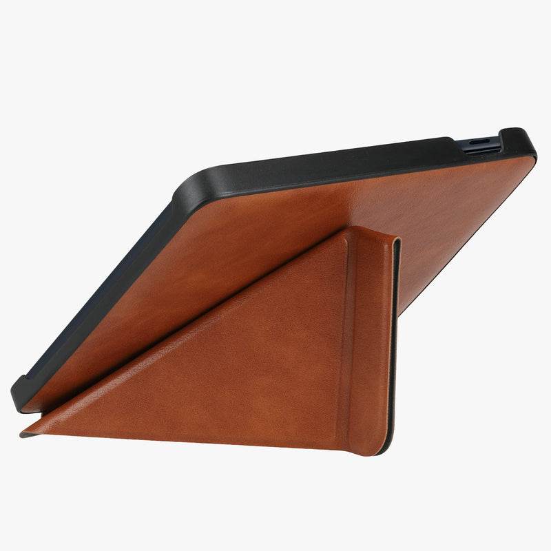 kwmobile Origami Case Compatible with Kobo Libra 2 - Case Ultra Slim Fit PU Leather Cover with Stand - Brown