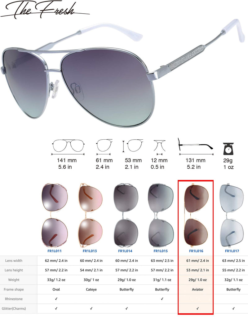 Classic Crystal Elegant Women Beauty Design Sunglasses Gift Box L165-silver Grey / Green