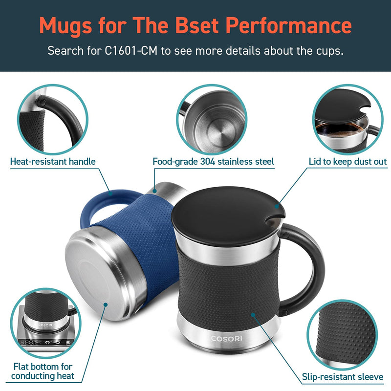 COSORI Mug Warmer & Coffee Warmer for Desk, Coffee Gift, Beverage Heater for Home and Office Use, Auto Shut Off, Digital Temp Control (No Cup) Beverage Heater for Home and Office Use, Auto Shut Off, Digital Temp Control (No Cup)