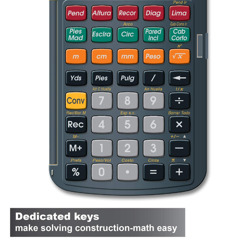 Calculated Industries 4054 Construction Master 5 en Espanol Construction Feet-Inch-Fraction Calculator for Carpenters [Calculadora de construcciÃ³n con pies, pulgadas y fracciones para carpinteros] CM5 en Espanol