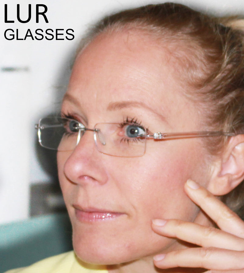 READING GLASSES 7 pack Mix Color Small Lens Rimless Readers 7 Tortoise Arm 0.5 x