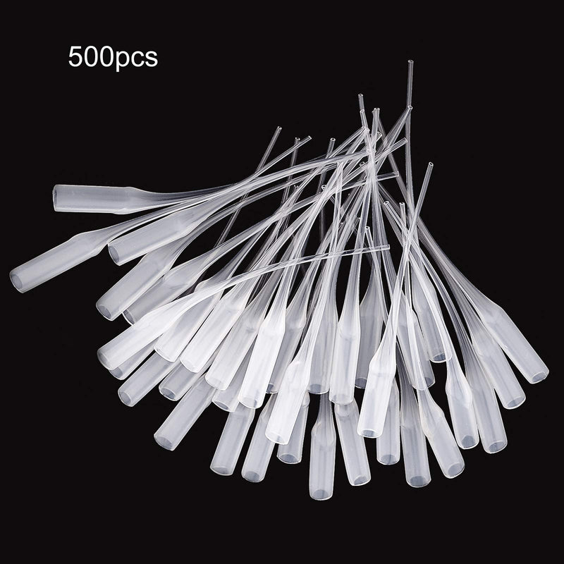 PH PandaHall 500 pcs Plastic Glue Micro-Tips Glue Extender Applicator for Lab Dispensing Adhesive Dispensers Crafting, White Length 2.75" White-500 pcs