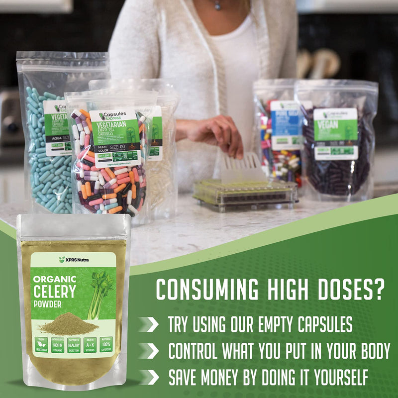 XPRS Nutra Organic Celery Powder - Celery Organic Fresh Powder Antioxidant - Premium Celery Powder Organic - Vegan Friendly Celery Fresh Powder (8 Ounce) 8 Ounce (Pack of 1)