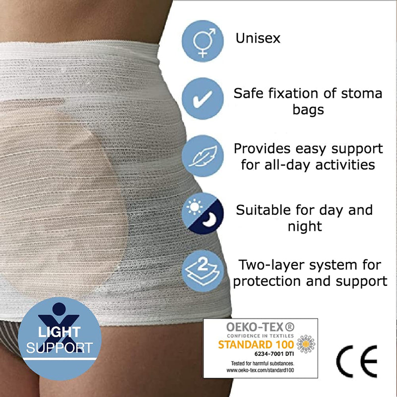 Corsinel StomaSafe Classic (Pack of 3) Ostomy/Hernia Light Support (White, M (38-46in) by TYTEX White Medium (Pack of 3)