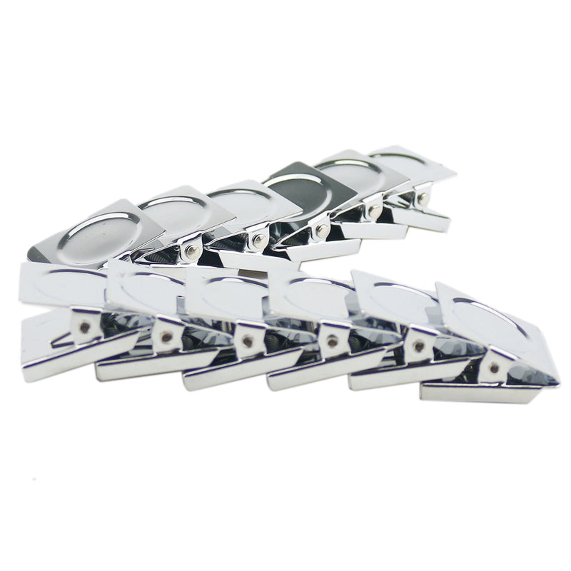 Ogrmar Metal Clip 1.2"-12 Pack Refrigerator Whiteboard Wall Magnetic Memo Note Clip Metal Clip (1.2") 1.2"