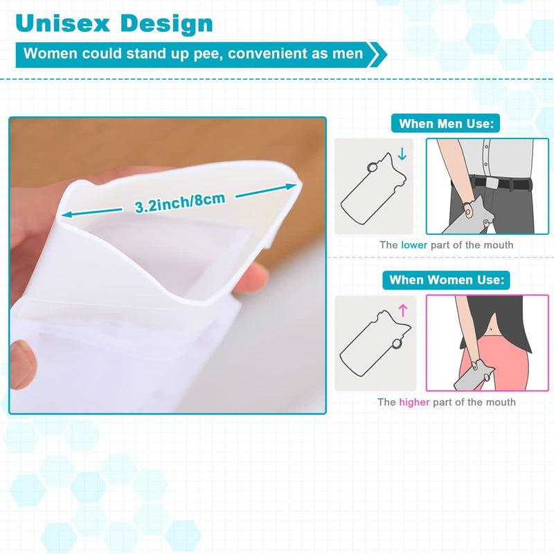 OUMEE 8/12/20 Pack 700ML Emergency Disposable Urinal Bags, Camping Pee Bags Unisex Urine Bag Vomit Bag for Travel Traffic Jam Portable Toilet Pee Bags for Men Women Children Patient White-12 Pack