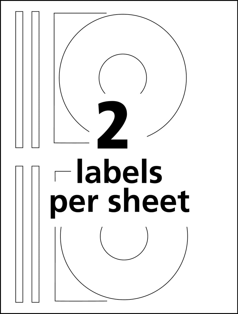 Avery CD Labels for Laser Printers, White, 100 Disc Labels and 200 Spine Labels (5698)