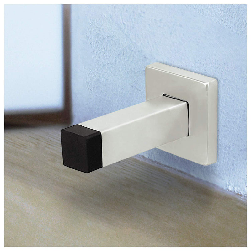 Nuk3y Modern Square Wall Door Stop or Coat Hook, 2 Pack (Stainless Steel) Stainless Steel