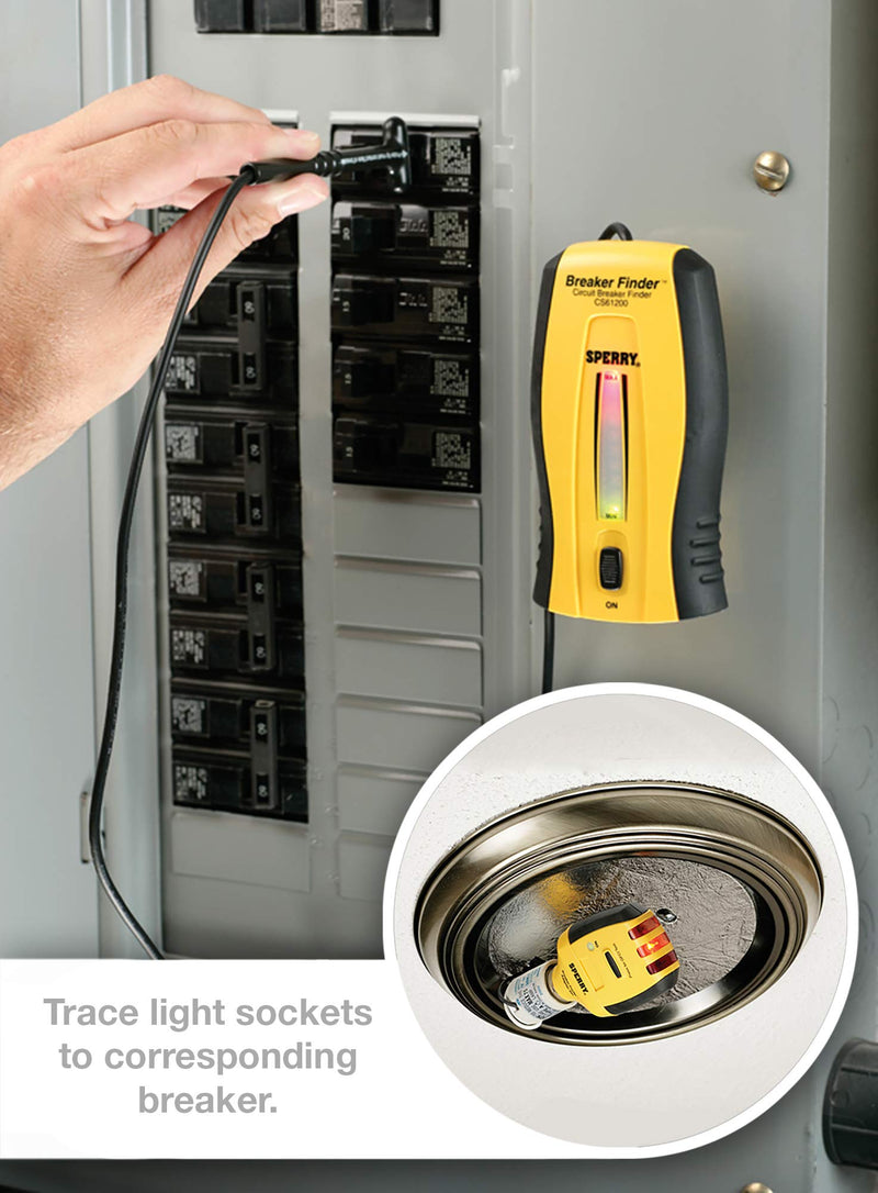 Gardner Bender Sperry Instruments CS61200P Electrical, 120V AC, 60Hz, Includes: CS61200AS Light and Switch, 2 Pc Circuit Breaker Finder and Accessory Kit, As Shown in The Image