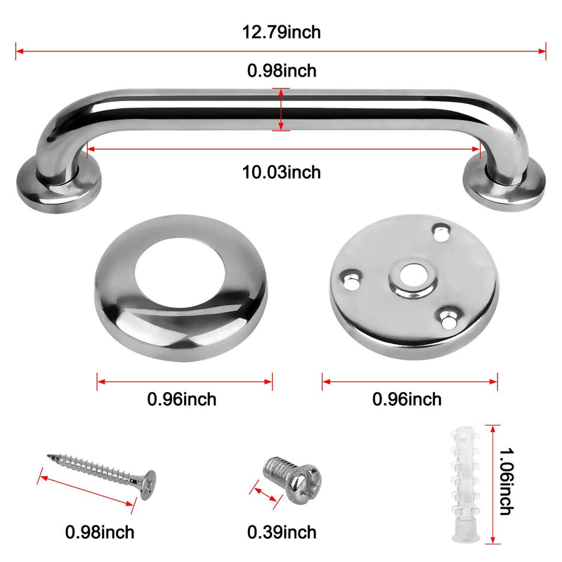 2 Pack Shower Grab Bar, Stainless Steel Bathroom Grab Bar, Shower Handle, Bath Handle, Grab Bars Senior for Bathroom (12 Inch ) 12inches