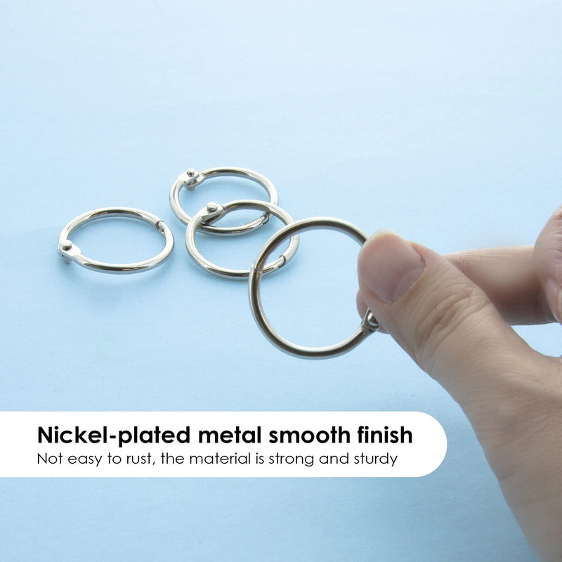 BAZIC Loose Leaf Binder Ring 1.5", Book Rings Binder Rings, Nickel Plated Steel Metal Ring for Flash Cards, Index Card, Keychain (8/Pack), 2-Packs 1.5" Bright Nickel Plated (8-count) 2-Pack