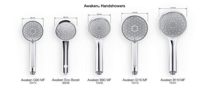 KOHLER Awaken B90 Multifunction Hand Held Shower Head, Polished Chrome, K-72420-CP 2.0 GPM