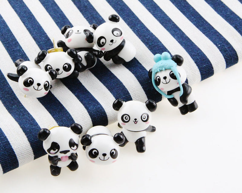 Cartoon Pushpin Combination 8 Pcs Cute Panda Thumbtacks for Feature Wall, Whiteboard, Corkboard, Photo Wall