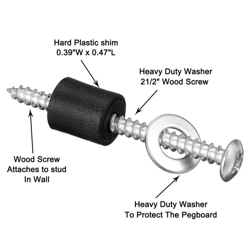 Pegboard Mounting Kit, Includes Screws, Spacers and Washers for 1/8-Inch and 1/4-Inch Pegboard (144 Pieces) 144