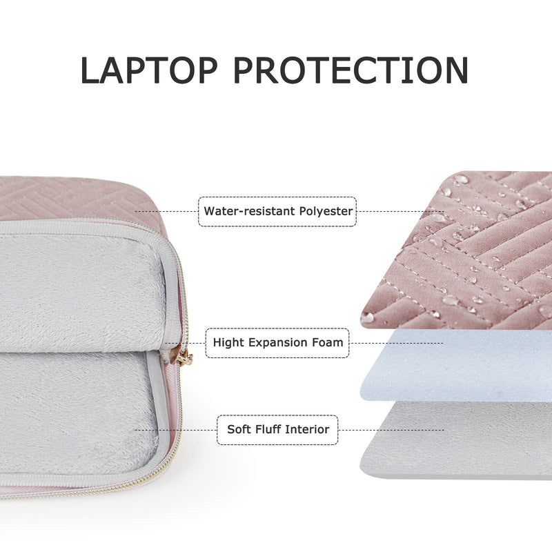 Laptop Sleeve,BAGSMART Laptop Cover Compatible with 13-13.3 inch Notebook,MacBook Air,MacBook Pro 14 Inch,Computer,Water Repellent Protective Case with Pocket,Pink Pink