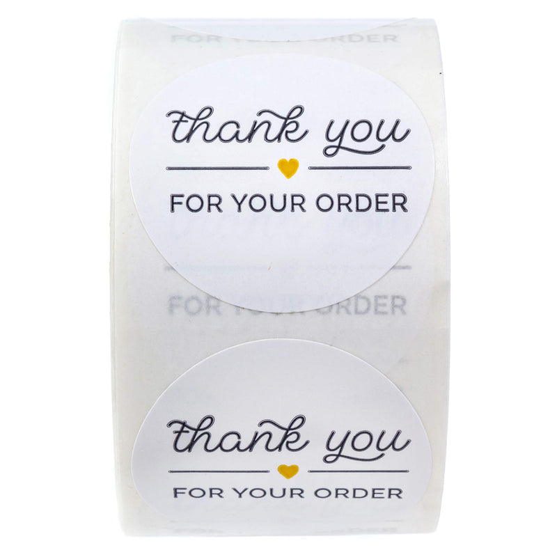 Thank You for Your Order Stickers / 500 1.5" Labels/Thank You from The Heart Business Stickers